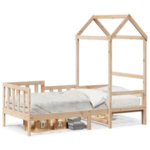 vidaXL Lit de jour avec toit sans matelas 90x200 cm bois massif