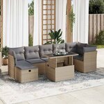 vidaXL Salon de jardin avec coussins 8 Pièces beige résine tressée