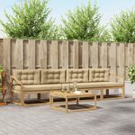 vidaXL Ensemble de canapés d'extérieur 4 pc Blanc et Beige