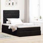 vidaXL Cadre de lit ottoman avec matelas noir 120x200 cm velours
