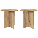 vidaXL Table d'appoint 2 Pièces Chêne artisanal Ø 39 x 38 cm