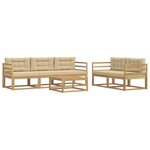 vidaXL Ensemble de canapés d'extérieur 6 pc Blanc et Beige