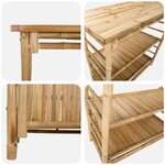 vidaXL Table de bar extérieure Naturel 110 x 50 x 105 cm Bambou