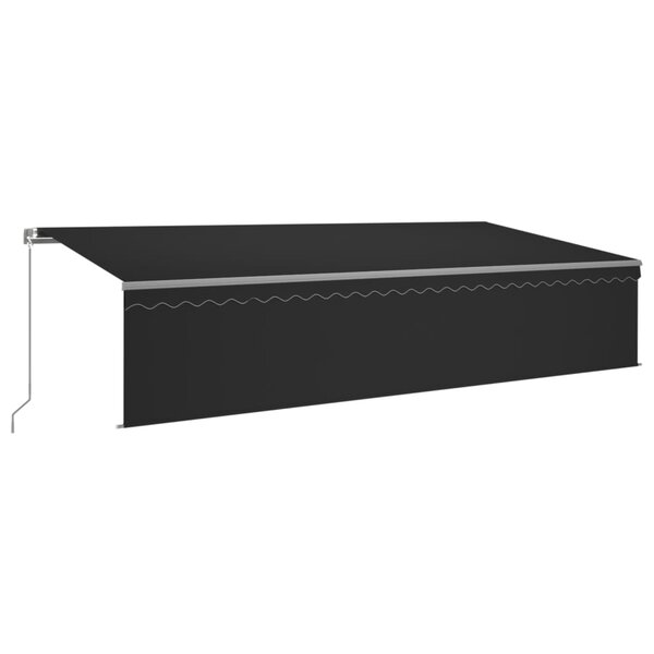 vidaXL Auvent manuel rétractable avec store 6x3 m Anthracite
