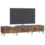 vidaXL Meuble TV Chêne fumé 147 x 34 5 x 30 cm Bois d'ingénierie