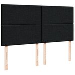 vidaXL Sommier à lattes de lit avec matelas Noir 180x200 cm Tissu