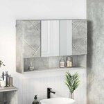 vidaXL Armoire Miroir de Salle de Bain Gris béton 80 x 17 x 55 cm