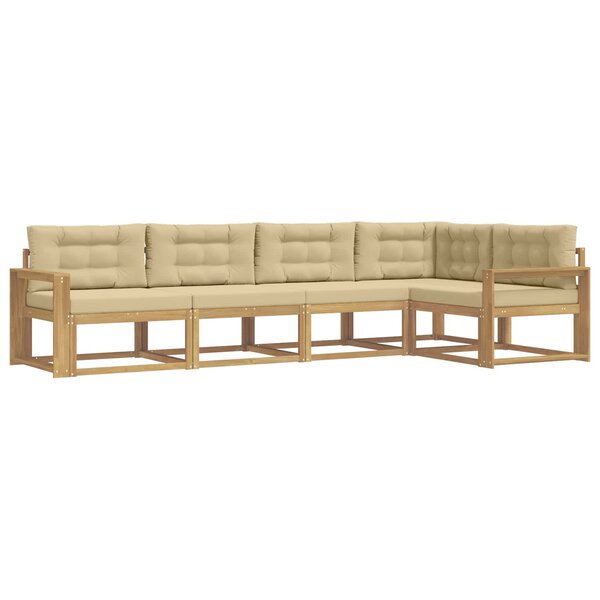 vidaXL Ensemble de canapés d'extérieur 4 pc Blanc et Beige Polyester