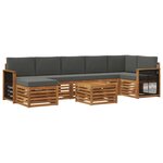 vidaXL Ensemble de canapés d'extérieur 7 pc Naturel et Anthracite