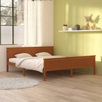 vidaXL Cadre de lit Marron miel Bois de pin massif 180x200 cm