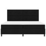 vidaXL Lit à ressort avec matelas noir 200x200 cm en tissu
