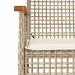 vidaXL Ensemble à manger de jardin et coussins 9 Pièces beige Poly rotin