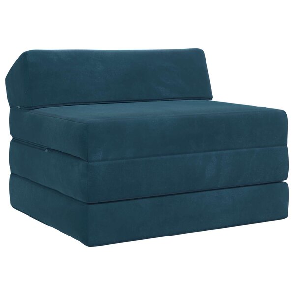 vidaXL Canapé-lit pliable Bleu 200 x 70 x 10 cm Velours