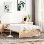 vidaXL Cadre de lit bois massif 75x190 cm petit simple