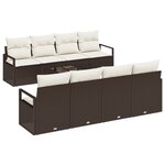 Set de canapé de jardin 9 pièces vidaXL avec coussins marron rattan synthétique