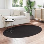 vidaXL Tapis de surface ovale HUARTE Noir 120 x 170 cm 100 Polyester