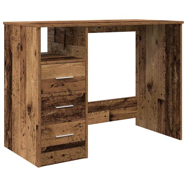 vidaXL Bureau vieux bois 102x50x76 cm bois d'ingénierie