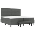 vidaXL Lit à ressorts avec matelas Gris foncé 200 x 200 cm tissu
