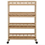 vidaXL Chariot de Cuisine avec Roues Naturel 60 x 18 x 97 cm Bambou