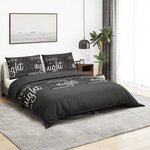 vidaXL Ensemble de housse de couette Noir 240x220 cm Coton