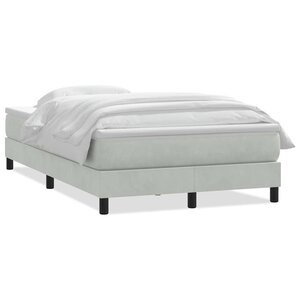 vidaXL Sommier à lattes de lit et matelas gris clair 120x210cm velours