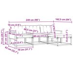 vidaXL Ensemble de canapés d'extérieur 4 pc Naturel et Beige