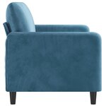 vidaXL Canapé à 2 places Bleu 140 cm Velours