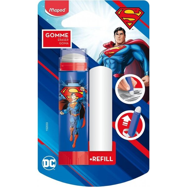 Maped Gomme en plastique SUPERMAN + gomme de rechange