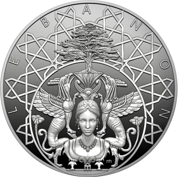 Pièce de monnaie en Argent 5 Dollars g 62.2 (2 oz) Millésime 2025 GRAND LEBANON