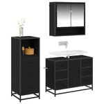 vidaXL Ensemble de mobilier de salle de bain 3 Pièces Chêne noir