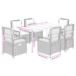 vidaXL Ensemble à manger de jardin et coussins 7 Pièces marron rotin
