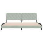 vidaXL Cadre de lit sans matelas gris clair 200x200 cm velours