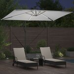 vidaXL Parasol banane à mât déporté Couleur sable 294 x 200 x 254 cm