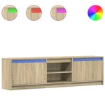 vidaXL Meuble TV avec LED chêne sonoma 180x34x50 cm bois d'ingénierie