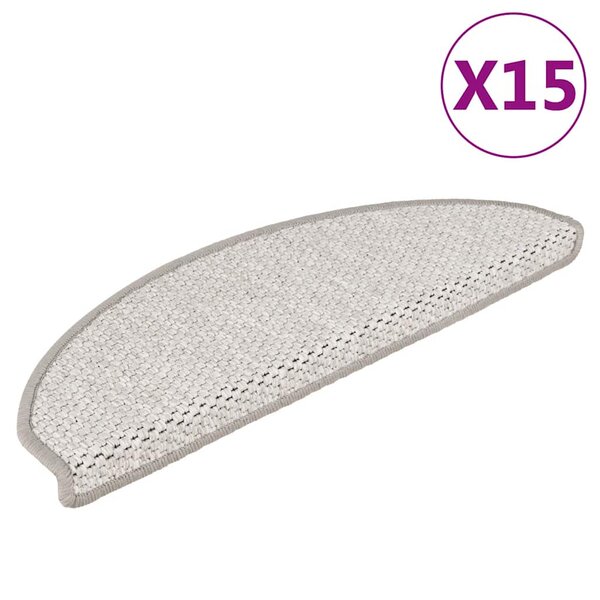 vidaXL Tapis d'escalier autocollants aspect sisal 15 Pièces 65x21x4 cm