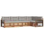 vidaXL Ensemble de canapés d'extérieur 5 pc Gris Naturel et Clair