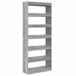 vidaXL Bibliothèque Sonoma gris 80 x 30 x 198 cm Bois d'ingénierie