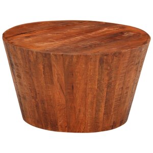 vidaXL Table basse Ø 52x30 cm bois de manguier brut massif