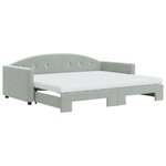 vidaXL Lit de jour avec gigogne et matelas gris clair 90x200cm velours