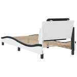 vidaXL Cadre de lit sans matelas Zadar blanc et noir 90x200 cm similicuir