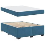 vidaXL Cadre de lit avec matelas Bleu foncé 140 x 200 cm Velours