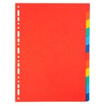 Intercalaires Carte 220g 12 Positions - A4 - Couleurs Assorties - X 25 - Exacompta