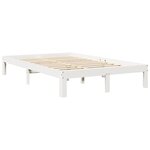vidaXL Lit bibliothèque sans matelas blanc 135x190 cm bois pin massif