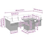 vidaXL Ensemble de canapé de jardin avec coussin 8 Pièces Noir et crème