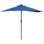 vidaXL Parasol de jardin Bleu 294 x 150 x 223 cm tissu