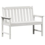 vidaXL Banc de jardin Blanc 120 cm HDPE