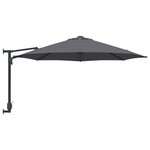 vidaXL Parasol de patio Anthracite Acier  Polyester Grand Parasol Rond