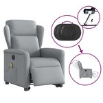 vidaXL Fauteuil inclinable de massage électrique Gris clair Tissu