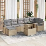 vidaXL Ensemble de canapé de jardin 8 Pièces beige et gris clair