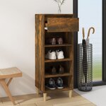 vidaXL Armoire à chaussures Chêne fumé 40x36x105 cm Bois d'ingénierie